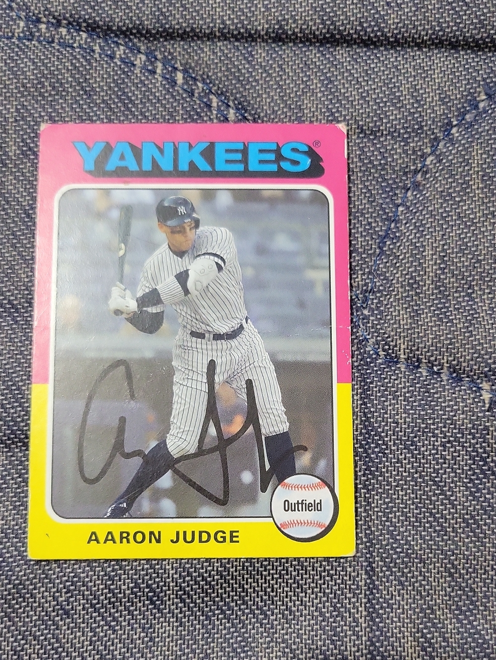 Aaron Judge Baseball Trading Card - Pink & Yellow